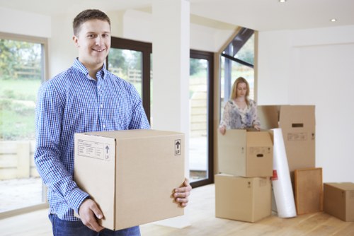 Professional handling of desks and chairs during a Bow office relocation