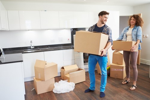 Furniture being carefully loaded during a Bow home removal