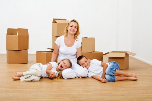 Prepared moving boxes for a flat or house move in Bow