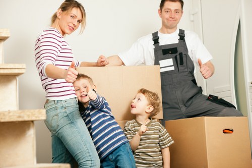 Business stock and office items being loaded for relocation